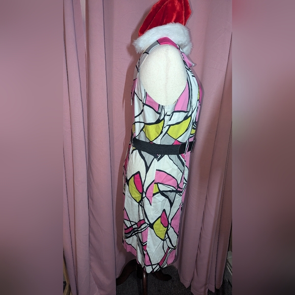LANE BRYANT Sleeveless Abstract Belted Dress 18 - Picture 2 of 9